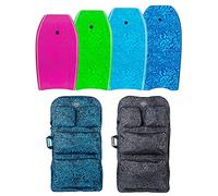 Two Bare Feet Classic Pattern Quad Bodyboard and Boardbag Package - 33" 37" 41" 42" 44" Bodyboards for Adults & Kids … (37" Blue + 37" Raspberry + 44" Green + 44" Aqua + 44" Blue Bag)
