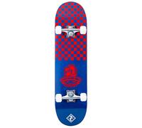 Two Bare Feet Complete Skateboard 31 x 8 inches Double Kick Maple Deck (Checkmate Blue/Red)