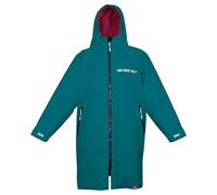 Two Bare Feet Core Waterproof Changing Robe - Unisex Adult Waterproof Windproof Coat, Fleece Lined, Ideal for Outdoor Swimming, Surfing, Camping, Beach Use (Medium, Sea Green/Raspberry)
