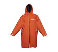 Two Bare Feet Core Waterproof Changing Robe - Unisex Adult Waterproof Windproof Coat, Fleece Lined, Ideal for Outdoor Swimming, Surfing, Camping, Beach Use (Medium, Burnt Orange/Charcoal)