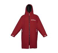 Two Bare Feet Core Waterproof Changing Robe - Unisex Kids Waterproof Windproof Coat, Fleece Lined, Ideal for Outdoor Swimming, Surfing, Camping, Beach Use (Deep Red/Charcoal, 6-10 Years)