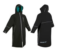 Two Bare Feet | Hi-Vis Equestrian Changing Robe | Waterproof, Windproof, Fleece-Lined Coat for Horse Riding & Outdoor Use (Black/Sea Green, X Small)
