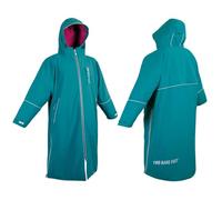 Two Bare Feet | Hi-Vis Equestrian Changing Robe | Waterproof, Windproof, Fleece-Lined Coat for Horse Riding & Outdoor Use (Sea Green/Raspberry, X Small)