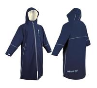 Two Bare Feet | Hi-Vis Equestrian Changing Robe | Waterproof, Windproof, Fleece-Lined Coat for Horse Riding & Outdoor Use (Marine Blue/Cream, Small)