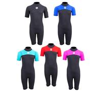 Two Bare Feet Kids 2.5mm Shorty Wetsuit for Boys & Girls - Neoprene Summer Wetsuit for Swimming, Surfing & Watersports (X-Small, Red/Black)
