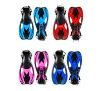 Two Bare Feet Kids Adjustable Diving Fins | Snorkeling & Swimming Flippers with Easy Adjustable Straps | Lightweight, Comfortable Design for Children’s Water Sports (UK 1-4, Red)
