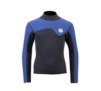 Two Bare Feet Kids Aspect 2.5mm Back Zip Wetsuit Jacket - Childrens Wetsuit Top (Black/Blue, S)