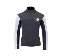 Two Bare Feet Kids Aspect 2.5mm Back Zip Wetsuit Jacket - Childrens Wetsuit Top (Black/Grey/Grey, 3XL)