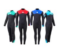 Two Bare Feet Kids Glider Wetsuit - Full-Length 2.5mm Neoprene, Warm & Flexible Children's Summer Surf Suit for Swimming, Diving & Water Sports (Red, Small)