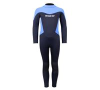Two Bare Feet Kids SupaFlex 5/4mm Neoprene Winter Wetsuit - Thick, Full Length, Warm & Flexible Design for Cold Water Surfing, Diving, Swimming & Watersports (SupaFlex 5/4mm Cornflower Blue, Medium)