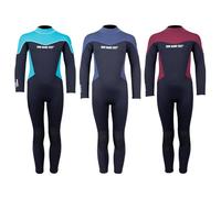 Two Bare Feet Kids SupaFlex 5/4mm Neoprene Winter Wetsuit - Thick, Full Length, Warm & Flexible Design for Cold Water Surfing, Diving, Swimming & Watersports (SupaFlex 5/4mm Aqua/Black, Medium)
