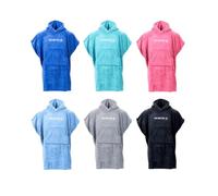 Two Bare Feet Kids Towelling Changing Robe - Quick Dry Microfibre Towel | Hooded Cover-Up for Boys & Girls | Soft, Lightweight & Absorbent | Ideal for Beach, Pool & Outdoor Adventures (Stone - Small)