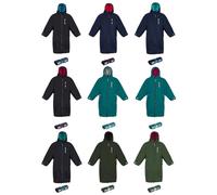 Two Bare Feet Kids Weatherproof Changing Robe with Changing Mat - Waterproof, Windproof, Breathable - For Swimming, Surfing, SUP, Beach Days & Outdoor Adventures (6-10 Years, Navy/Red)