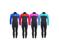 Two Bare Feet Kids Wetsuit 2.5mm Neoprene - Full Length Summer Suit for Boys & Girls - Ideal for Surfing, Swimming & Watersports - Comfortable, Easy Fit, Ages 4-16 (XX-Large, Aqua/Black)