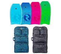 Two Bare Feet Lagoon Quad Bodyboard and Boardbag Package - 33" 37" 41" 42" 44" Bodyboards for Adults & Kids … (37" Green + 41" Blue + 42" Raspberry + 42" Aqua + Blue Bag)