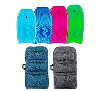 Two Bare Feet Lagoon Triple Bodyboard and Boardbag Package - 33" 37" 41" 42" 44" Bodyboards for Adults & Kids … (44" Green + 44" Raspberry + 44" Aqua + 44" Blue Bag)