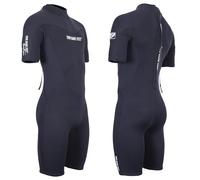 Two Bare Feet Men’s Supaflex 3/2mm Summer Shorty Wetsuit - Neoprene Surf Suit for Summer, Kayaking, Paddleboarding, Swimming & Watersports (SupaFlex Black, Small)