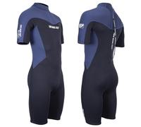 Two Bare Feet Men’s Supaflex 3/2mm Summer Shorty Wetsuit - Neoprene Surf Suit for Summer, Kayaking, Paddleboarding, Swimming & Watersports (SupaFlex Navy/Black, Medium)