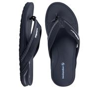Two Bare Feet Men's Flip Flops - Comfortable Beach Sandals, Lightweight Slip-On, Durable Non-Slip Sole - Ideal for Summer, Holiday, Pool & Casual Wear (Harbour (Black), UK 11)