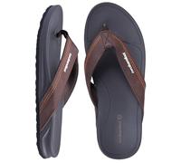 Two Bare Feet Men's Flip Flops - Comfortable Beach Sandals, Lightweight Slip-On, Durable Non-Slip Sole - Ideal for Summer, Holiday, Pool & Casual Wear (Harbour (Dark Brown), UK 12)