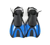 Two Bare Feet Open Heel Swimming & Snorkelling Fins - Adjustable Short Blade Dive Fins for Men, Women & Kids, Lightweight Swim Flippers