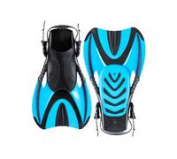 Two Bare Feet Open Heel Swimming & Snorkelling Fins - Adjustable Short Blade Dive Fins for Men, Women & Kids, Lightweight Swim Flippers