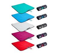 Two Bare Feet Portable Changing Mat for Surfing, Swimming, SUP & Watersports - Waterproof, Soft Sherpa Fleece, Roll-Up Design for Easy Travel & Outdoor Sports (Black/Red)