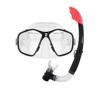 Two Bare Feet PVC Snorkel and Mask Set for (Adults) - Premium Anti-Fog Diving Gear with Adjustable Fit, Leak-Proof PVC Snorkel, Perfect for Snorkelling, Swimming, Scuba & Freediving (Black)