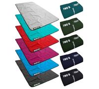 Two Bare Feet Sherpa Lined Waterproof Beach Travel Blanket for Surf, Swim, SUP, Watersports and Outdoor Sports - Sherpa Fleece, Waterpoof, Roll up, Portable (Sea Green/Raspberry, 145cm x 80cm)