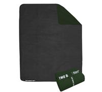 Two Bare Feet Sherpa Lined Waterproof Beach Travel Blanket - Warm, Cozy, Windproof Outdoor Blanket for Camping, Picnics, Hiking & Beach Days - Portable & Lightweight (Forest/Charcoal, 145cm x 145cm)