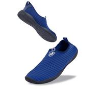 Two Bare Feet Slip-On Aqua Shoes - Unisex Water Shoes for Swimming, Beach, Surf, Pool & Travel - Quick Dry Barefoot Design with Non-Slip Sole (Navy, UK 10)