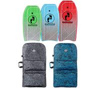 Two Bare Feet Space Double Bodyboard and Boardbag Package - 33" 37" 41" 42" 44" Bodyboards for Adults & Kids … (41" Green + 41" Blue + 44" Grey Bag)