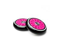 Two Bare Feet Stunt Scooter Wheels with ABEC 9 Bearings - 100mm Replacement Freestyle Scooter Wheels, Single Wheel or Pair (Pink (Pair))