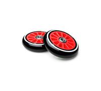 Two Bare Feet Stunt Scooter Wheels with ABEC 9 Bearings - 100mm Replacement Freestyle Scooter Wheels, Single Wheel or Pair (Red (Pair))