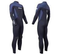 Two Bare Feet SupaFlex Men’s Full Length Wetsuit 3/2mm Superstretch Neoprene Summer Surf Suit with Back Zip - Ideal for Surfing, Paddleboarding, Open Water & Wild Swimming (Navy, M)