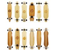 Two Bare Feet 'The Deacon' 40" Bamboo Cruiser Longboard Skateboard - 8-Ply Maple/Bamboo Complete with 70mm Wheels, ABEC 7 Bearings & Black Trucks (Black Wheels)