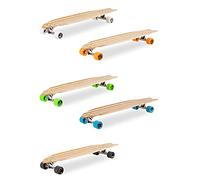 Two Bare Feet 'The Deacon' 40" Bamboo Cruiser Longboard Skateboard - 8-Ply Maple/Bamboo Complete with 70mm Wheels, ABEC 7 Bearings & Black Trucks (White wheels)