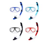 Two Bare Feet Tidal Silicone Snorkel & Mask Set - Dry Top, Anti-Fog, Leak-Free Seal, Comfortable Fit - Perfect for Snorkeling, Diving, Swimming - Premium Quality Gear for Adults & Teens (Blue)