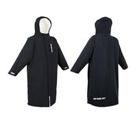 Two Bare Feet Unisex Waterproof Horse Riding Changing Robe - Warm, Windproof, Oversized Poncho for Equestrian Sports, Outdoor Riding, Beach & Camping - Hooded Coat (Medium, Black/Cream)