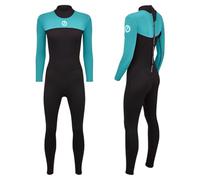 Two Bare Feet Women’s 2.5mm Thunderclap Full Length Summer Wetsuit - Superstretch Neoprene Back Zip for Surfing, Paddleboarding & Open Water Swimming (Aqua/Black, S)