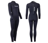 Two Bare Feet Women’s 3/2mm SupaFlex Full Length Summer Wetsuit - Superstretch Neoprene Back Zip for Surfing, Paddleboarding & Open Water Swimming (SupaFlex Black, L)