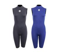 Two Bare Feet Women’s Thunderclap 2.5mm Sleeveless Shorty Wetsuit - Ladies Summer Neoprene Wetsuit for Swimming, Surfing, Paddleboarding, Open Water & Watersports (Medium, Navy)