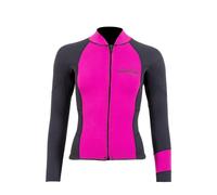 Two Bare Feet Women's Harmony 3mm Neoprene Wetsuit Jacket - Front Zip Thermal Surf Top for Swimming, Paddleboarding & Watersports (Raspberry/Black, S)
