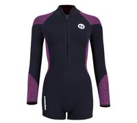 Two Bare Feet Women's Neoprene One-Piece Wetsuit - Premium Swim Suit for Surfing, Swimming, Scuba Diving & Water Sports, Flexible, Durable, Multiple Styles (Silicone Print (Black/Raspberry), XXL)