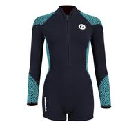 Two Bare Feet Women's Neoprene One-Piece Wetsuit - Premium Swim Suit for Surfing, Swimming, Scuba Diving & Water Sports, Flexible, Durable, Multiple Styles (Silicone Print (Black/Mint), XL)