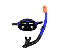 Two Bare Feet X-Dive Dry Top Set - Anti-Fog, Leak-Free Seal, Comfortable Fit - Perfect for Snorkeling, Diving, Swimming - Premium Quality Gear for Adults & Teens (X-Dive, Blue/Black)