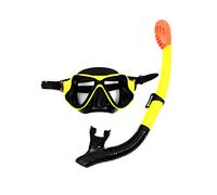 Two Bare Feet X-Dive Dry Top Set - Anti-Fog, Leak-Free Seal, Comfortable Fit - Perfect for Snorkeling, Diving, Swimming - Premium Quality Gear for Adults & Teens (Yellow/Black)