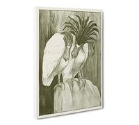 Two Barge Herons By Theo Van Hoytema Canvas Print | Gallery Wrapped 30mm Frame Wall Art | 20x14 inches | Ready to Hang | Classic Picture | Living Room Bedroom Lounge Office