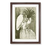 Two Barge Herons by Theo Van Hoytema Framed Print | A2 Walnut Framed Wall Art | Ready to Hang | Modern Animal Picture | Living Room Bedroom Lounge Office