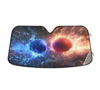 Two Basketballs Collide at The Center Car Windscreen Sun Shade Block UV Rays Windshield Sunshade, L
